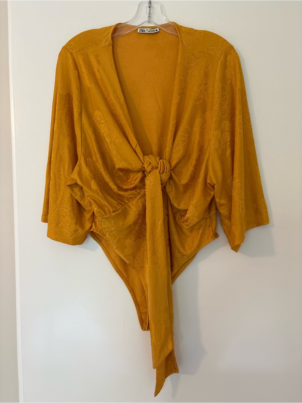 Zara Yellow Knot-Front Bodysuit
